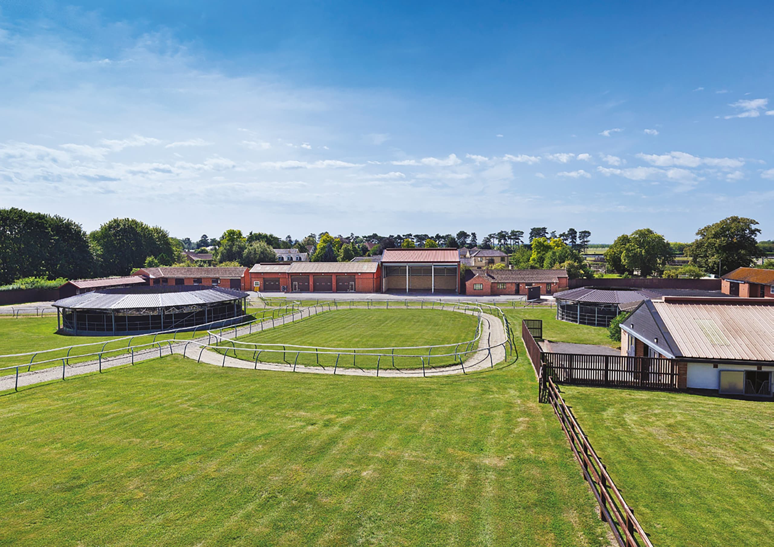 Aerial view of Craven House Stables, Newmarket